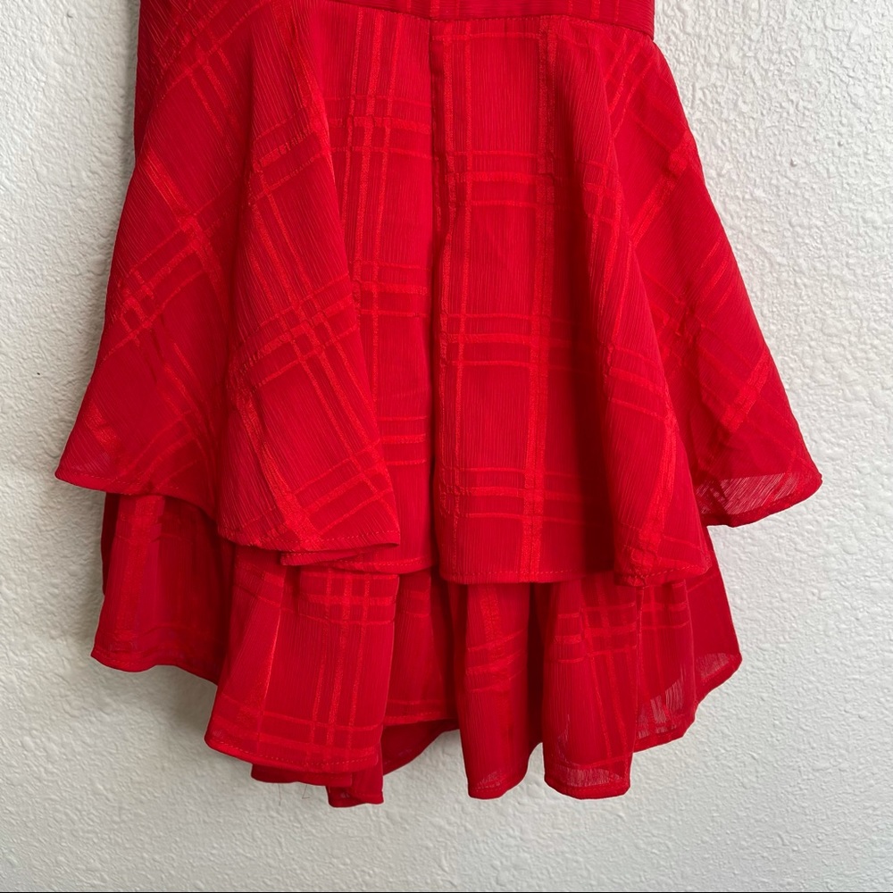 Princess Polly Red Ruffled Romper - Picture 4 of 9